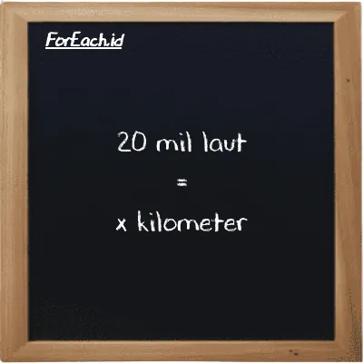 Contoh konversi mil laut ke kilometer (nmi ke km)