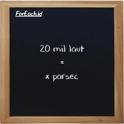 Contoh konversi mil laut ke parsec (nmi ke pc)