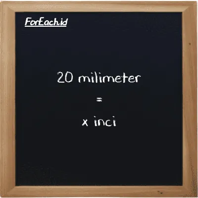 Contoh konversi milimeter ke inci (mm ke in)