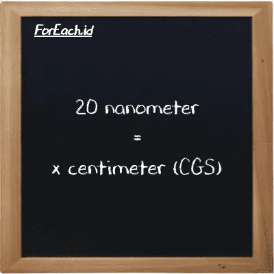 Contoh konversi nanometer ke centimeter (nm ke cm)