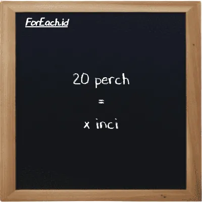 Contoh konversi perch ke inci (prc ke in)