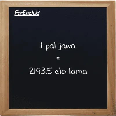 1 pal jawa setara dengan 2193.5 elo lama (1 pj setara dengan 2193.5 el la)