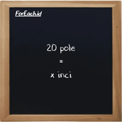 Contoh konversi pole ke inci (pl ke in)