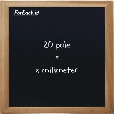 Contoh konversi pole ke milimeter (pl ke mm)
