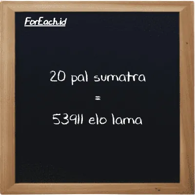 20 pal sumatra setara dengan 53911 elo lama (20 ps setara dengan 53911 el la)