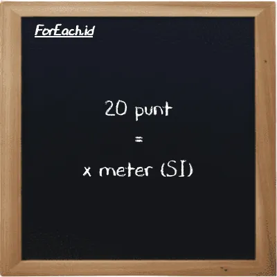 Contoh konversi punt ke meter (pnt ke m)