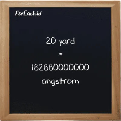 20 yard setara dengan 182880000000 angstrom (20 yd setara dengan 182880000000 Å)
