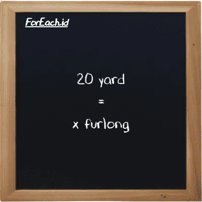 Contoh konversi yard ke furlong (yd ke fur)