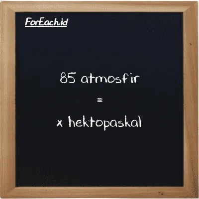 Contoh konversi atmosfir ke hektopaskal (atm ke hPa)
