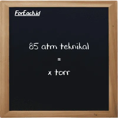 Contoh konversi atm teknikal ke torr (at ke torr)