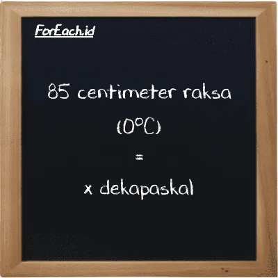 Contoh konversi centimeter raksa (0<sup>o</sup>C) ke dekapaskal (cmHg ke daPa)