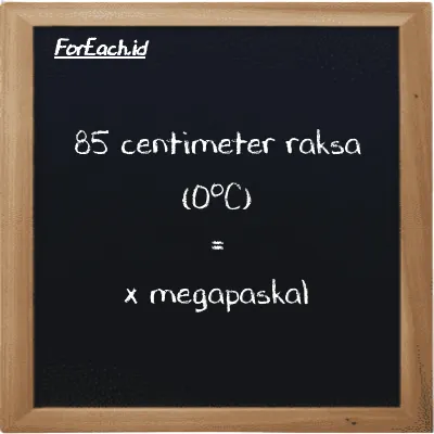 Contoh konversi centimeter raksa (0<sup>o</sup>C) ke megapaskal (cmHg ke MPa)
