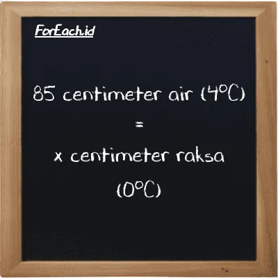 1 centimeter air (4<sup>o</sup>C) setara dengan 0.073554 centimeter raksa (0<sup>o</sup>C) (1 cmH2O setara dengan 0.073554 cmHg)