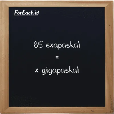 Contoh konversi exapaskal ke gigapaskal (EPa ke GPa)