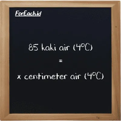 Contoh konversi kaki air (4<sup>o</sup>C) ke centimeter air (4<sup>o</sup>C) (ftH2O ke cmH2O)