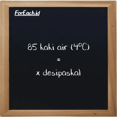 1 kaki air (4<sup>o</sup>C) setara dengan 29890 desipaskal (1 ftH2O setara dengan 29890 dPa)