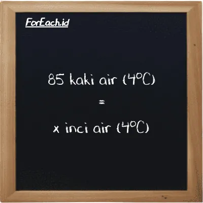 1 kaki air (4<sup>o</sup>C) setara dengan 12 inci air (4<sup>o</sup>C) (1 ftH2O setara dengan 12 inH2O)