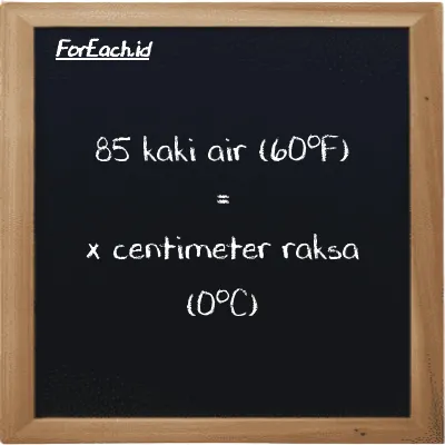 Contoh konversi kaki air (60<sup>o</sup>F) ke centimeter raksa (0<sup>o</sup>C) (ftH2O ke cmHg)