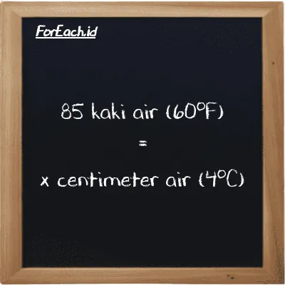 Contoh konversi kaki air (60<sup>o</sup>F) ke centimeter air (4<sup>o</sup>C) (ftH2O ke cmH2O)
