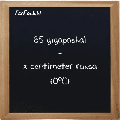 Contoh konversi gigapaskal ke centimeter raksa (0<sup>o</sup>C) (GPa ke cmHg)