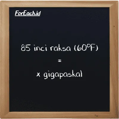 Contoh konversi inci raksa (60<sup>o</sup>F) ke gigapaskal (inHg ke GPa)