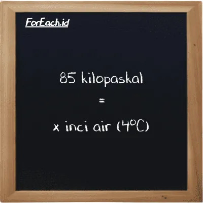 Contoh konversi kilopaskal ke inci air (4<sup>o</sup>C) (kPa ke inH2O)