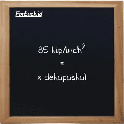 Contoh konversi kip/inch<sup>2</sup> ke dekapaskal (ksi ke daPa)