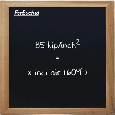 Contoh konversi kip/inch<sup>2</sup> ke inci air (60<sup>o</sup>F) (ksi ke inH20)