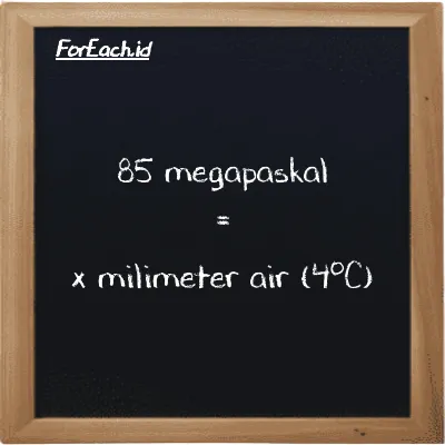 Contoh konversi megapaskal ke milimeter air (4<sup>o</sup>C) (MPa ke mmH2O)