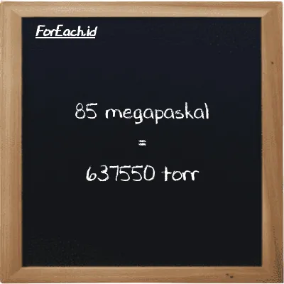 85 megapaskal setara dengan 637550 torr (85 MPa setara dengan 637550 torr)