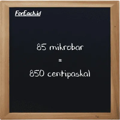 85 mikrobar setara dengan 850 centipaskal (85 µbar setara dengan 850 cPa)