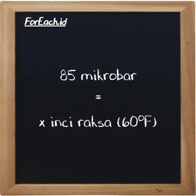 Contoh konversi mikrobar ke inci raksa (60<sup>o</sup>F) (µbar ke inHg)