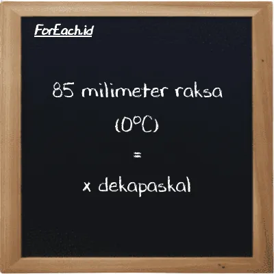 Contoh konversi milimeter raksa (0<sup>o</sup>C) ke dekapaskal (mmHg ke daPa)