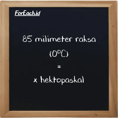 Contoh konversi milimeter raksa (0<sup>o</sup>C) ke hektopaskal (mmHg ke hPa)