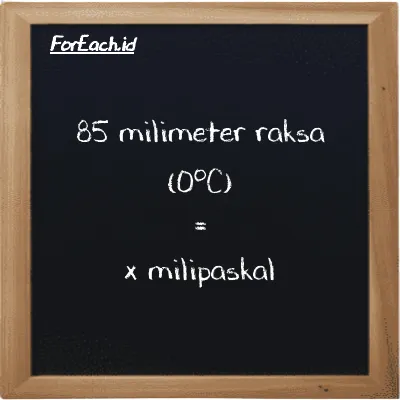 Contoh konversi milimeter raksa (0<sup>o</sup>C) ke milipaskal (mmHg ke mPa)