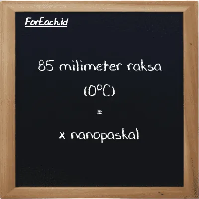 Contoh konversi milimeter raksa (0<sup>o</sup>C) ke nanopaskal (mmHg ke nPa)