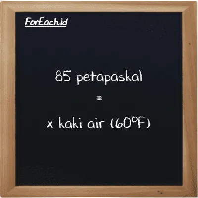 Contoh konversi petapaskal ke kaki air (60<sup>o</sup>F) (PPa ke ftH2O)