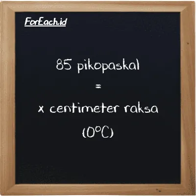 Contoh konversi pikopaskal ke centimeter raksa (0<sup>o</sup>C) (pPa ke cmHg)