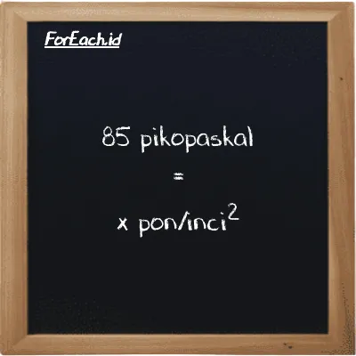 Contoh konversi pikopaskal ke pon/inci<sup>2</sup> (pPa ke psi)