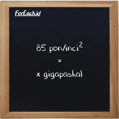Contoh konversi pon/inci<sup>2</sup> ke gigapaskal (psi ke GPa)