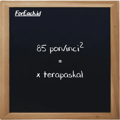 Contoh konversi pon/inci<sup>2</sup> ke terapaskal (psi ke TPa)