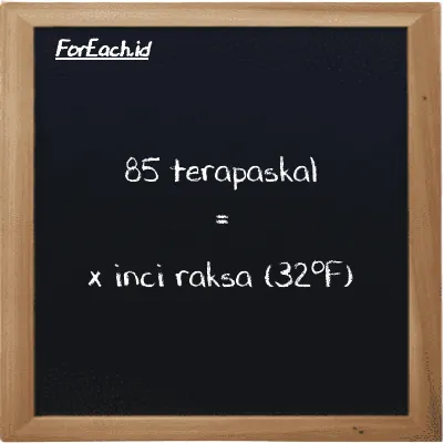 Contoh konversi terapaskal ke inci raksa (32<sup>o</sup>F) (TPa ke inHg)