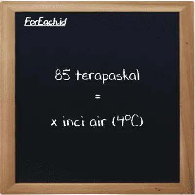Contoh konversi terapaskal ke inci air (4<sup>o</sup>C) (TPa ke inH2O)