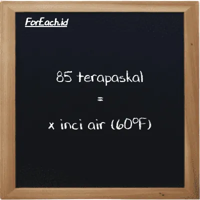 Contoh konversi terapaskal ke inci air (60<sup>o</sup>F) (TPa ke inH20)