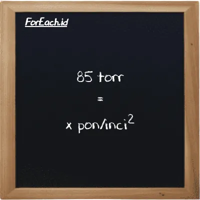 Contoh konversi torr ke pon/inci<sup>2</sup> (torr ke psi)