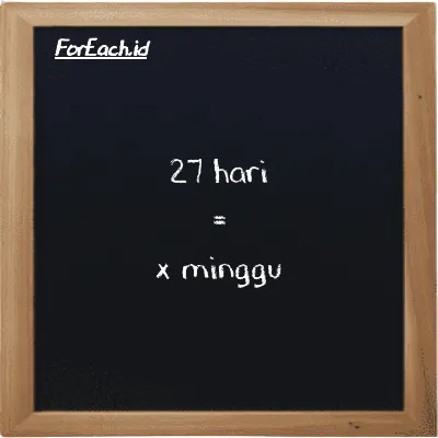 Contoh konversi hari ke minggu (d ke w)