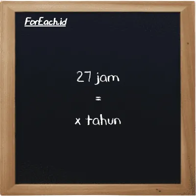 Contoh konversi jam ke tahun (h ke y)