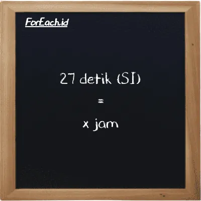 Contoh konversi detik ke jam (s ke h)