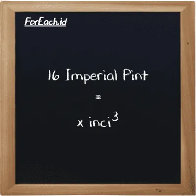 Contoh konversi Imperial Pint ke inci<sup>3</sup> (imp pt ke in<sup>3</sup>)
