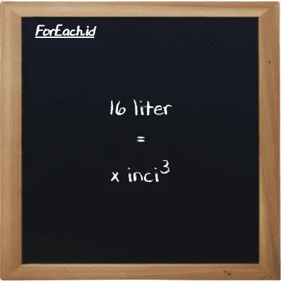 Contoh konversi liter ke inci<sup>3</sup> (l ke in<sup>3</sup>)